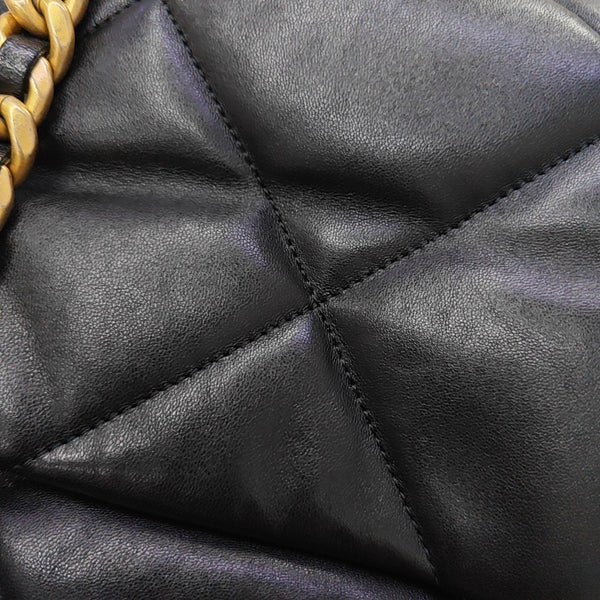 CHANEL 19 Large Quilted Lambskin Black