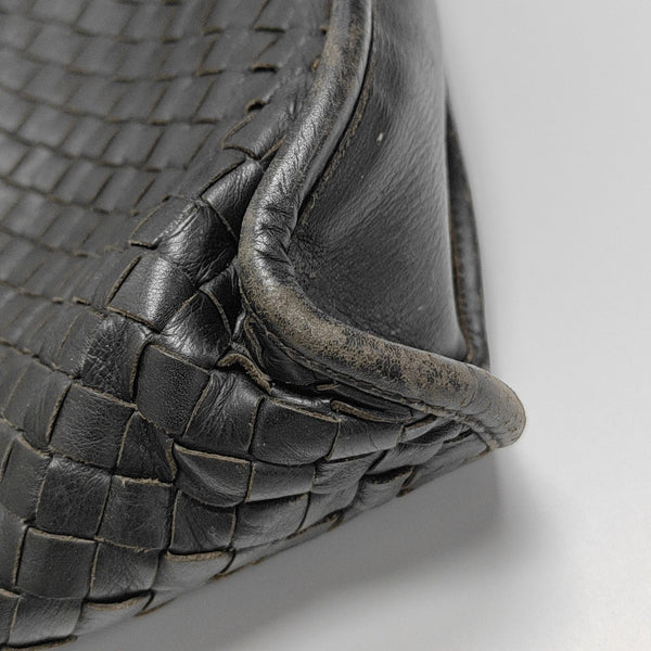 Lambskin Top Handle Bag Brown