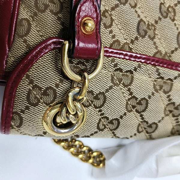 GG Marmont Small Quilted Canvas Brown