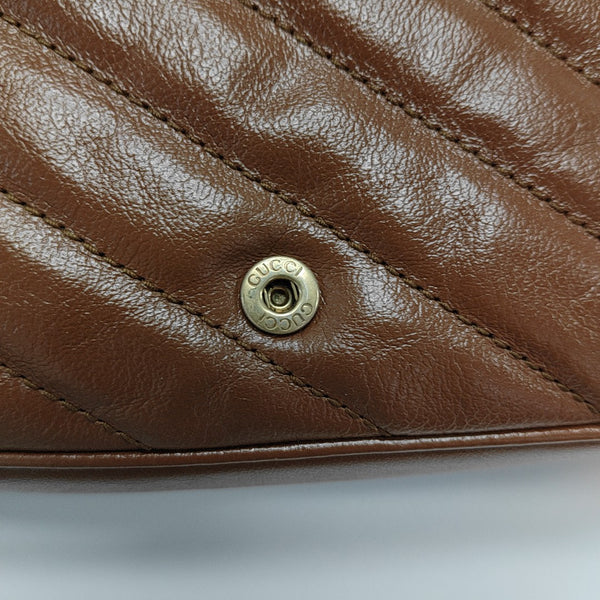 GG Marmont Mini Quilted Calfskin Brown