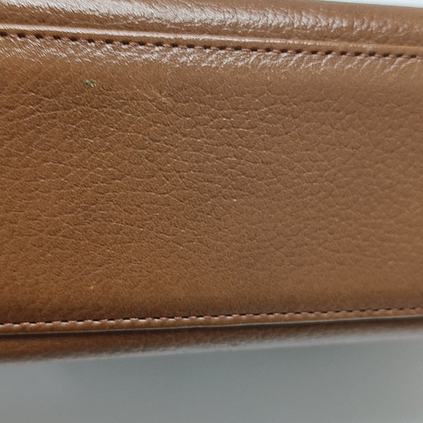 Calfskin Top Handle Bag Brown
