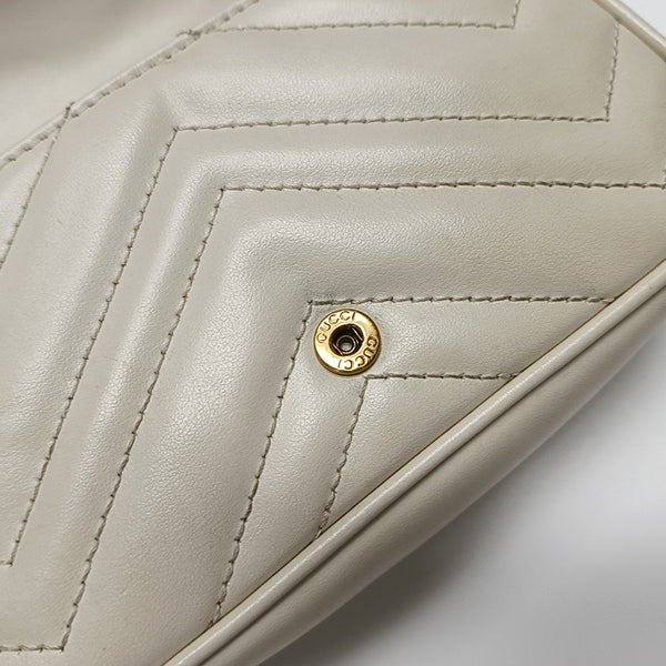 GG Marmont Mini Quilted Calfskin White