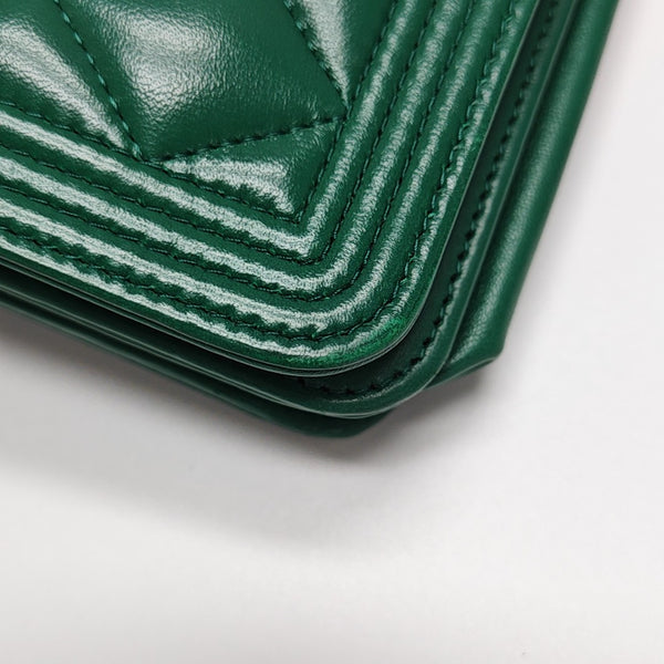 BOY CHANEL WOC Quilted Lambskin Green