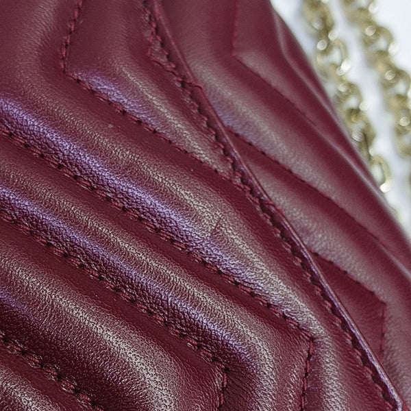 GG Marmont Medium Quilted Lambskin Red
