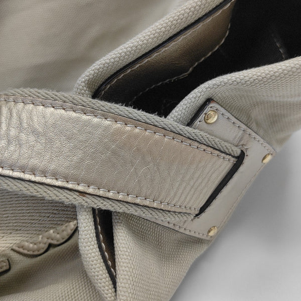 Canvas Top Handle Bag Beige