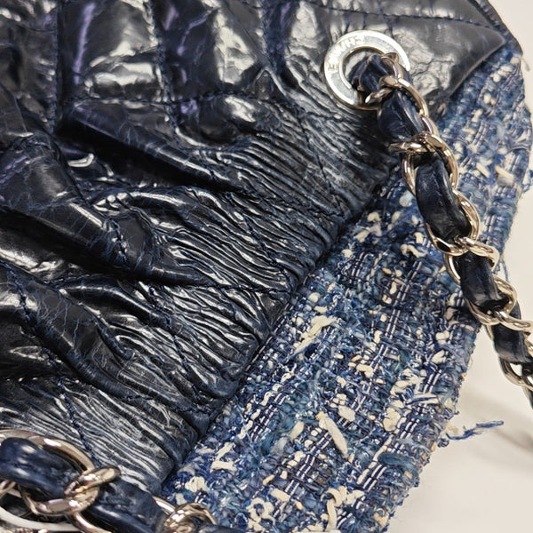 Quilted Calfskin Tote Bag Blue