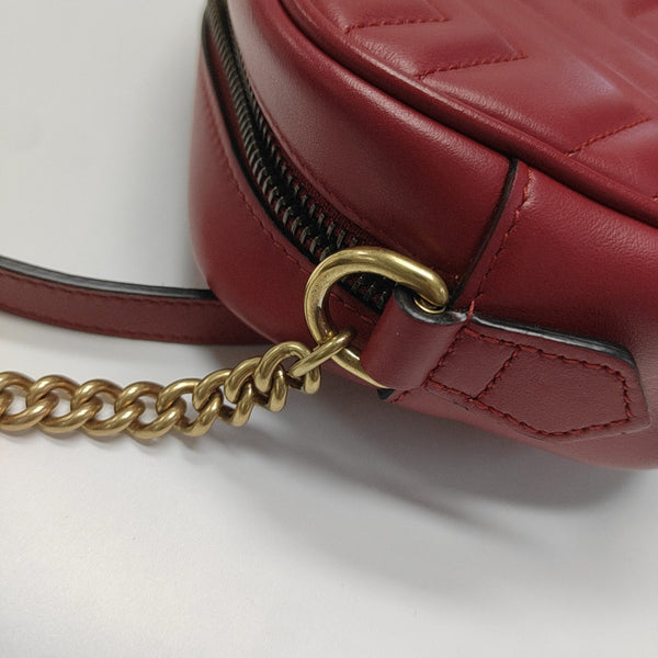 GG Marmont Super Mini Quilted Calfskin Red