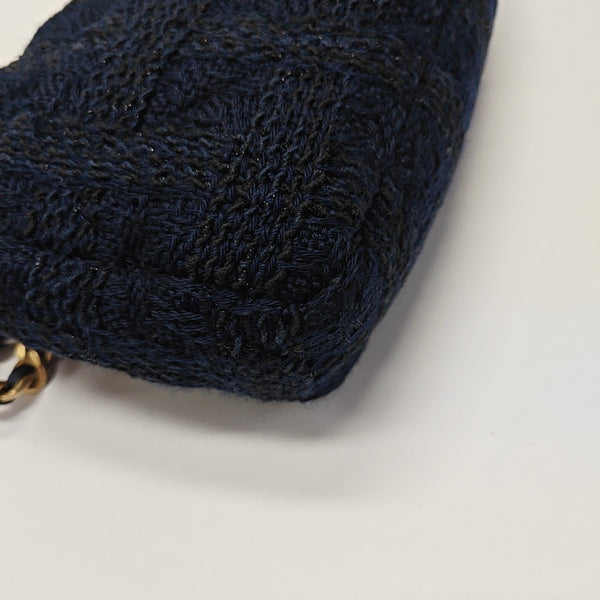 CHANEL 19 Small Quilted Fabric Blue