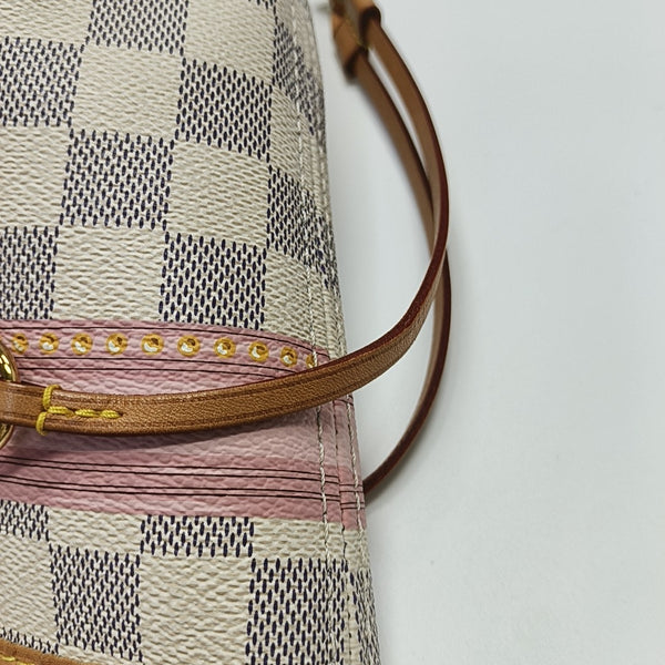 NEVERFULL MM Damier Azur Coated Canvas White
