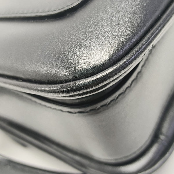 Leather Shoulder Bag Black