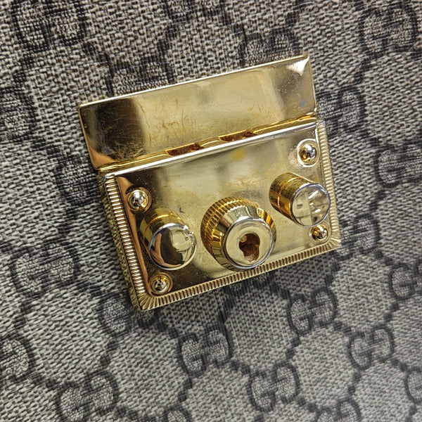 Padlock Medium Monogram Coated Canvas Beige