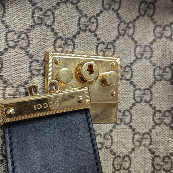Padlock Medium Monogram Coated Canvas Beige