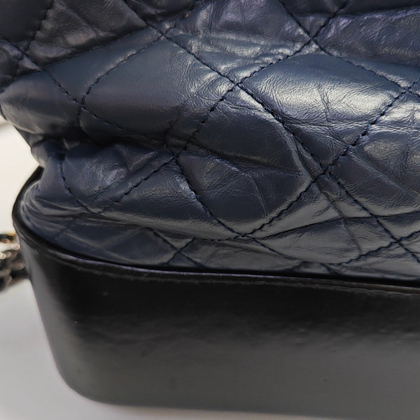 GABRIELLE Medium Quilted Calfskin Blue