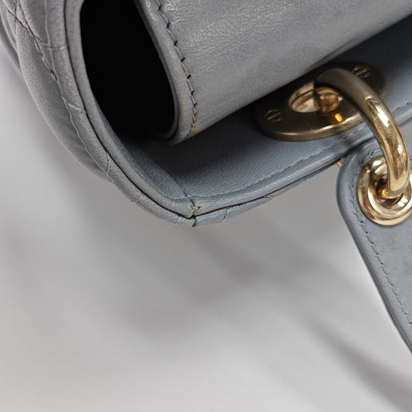 Lady Dior Small Cannage Lambskin Blue