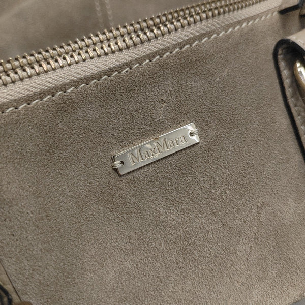 Suede Top Handle Bag Brown