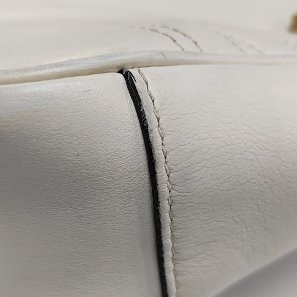 GG Marmont Medium Quilted Calfskin White