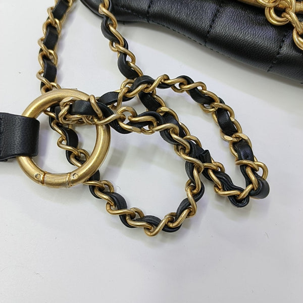 Quilted Lambskin Belt Bag Black