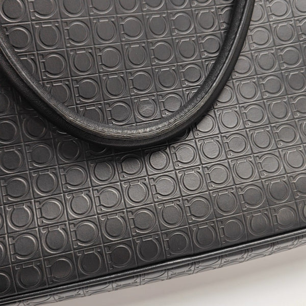 Calfskin Top Handle Bag Black