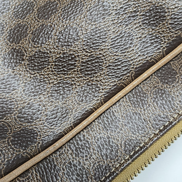 Coated Canvas Shoulder Bag Brown