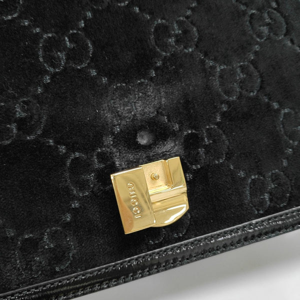 Sylvie Small Monogram Velvet Black
