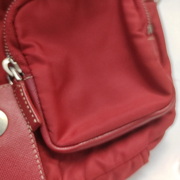 Nylon Shoulder Bag Red