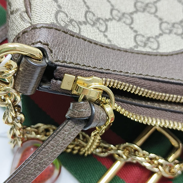 Ophidia Small Monogram Coated Canvas Beige