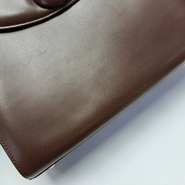 Calfskin Top Handle Bag Brown