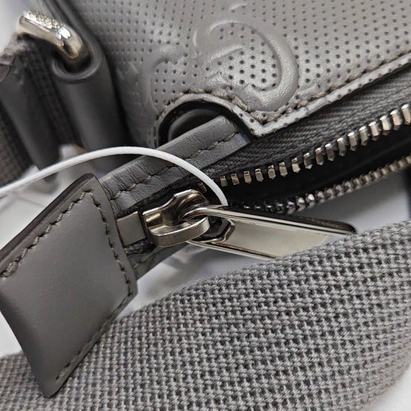 Interlocking G Large Monogram Calfskin Gray