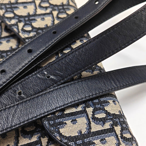 Authenticated pre-owned Saddle Monogram Canvas Blue - Belt Bag at Looply