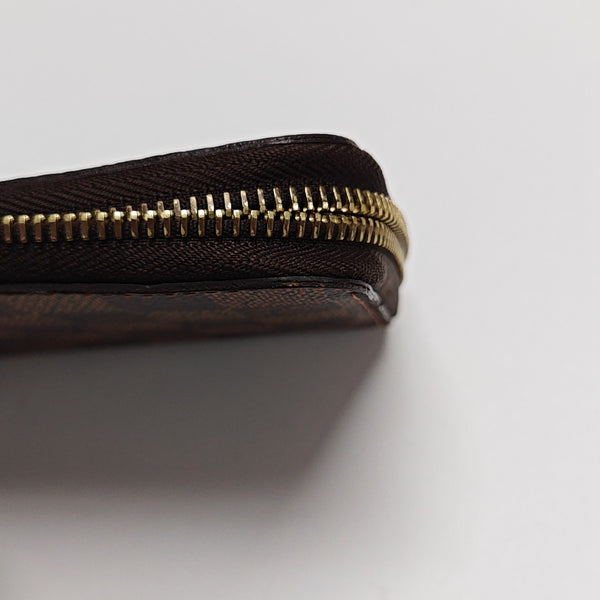 ZIPPY Damier Ebene Coated Canvas Brown Wallet