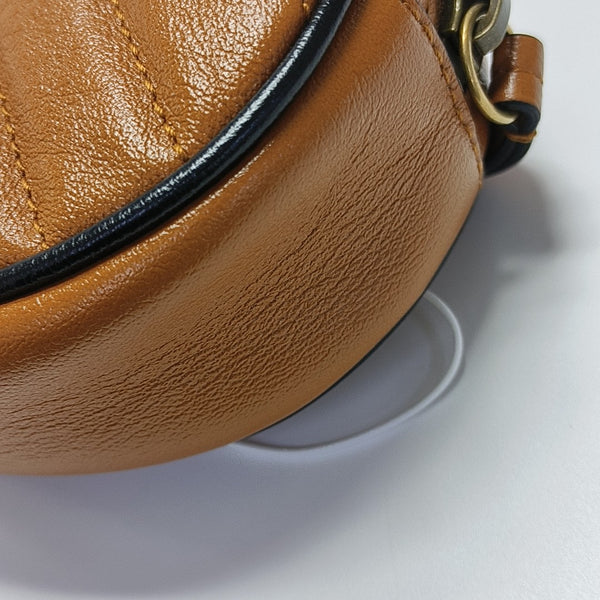 GG Marmont Super Mini Quilted Calfskin Brown