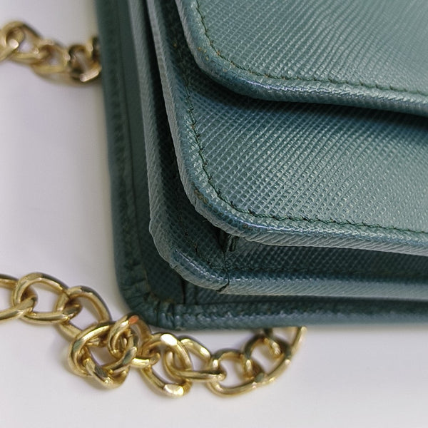 Saffiano Calfskin Shoulder Bag Green