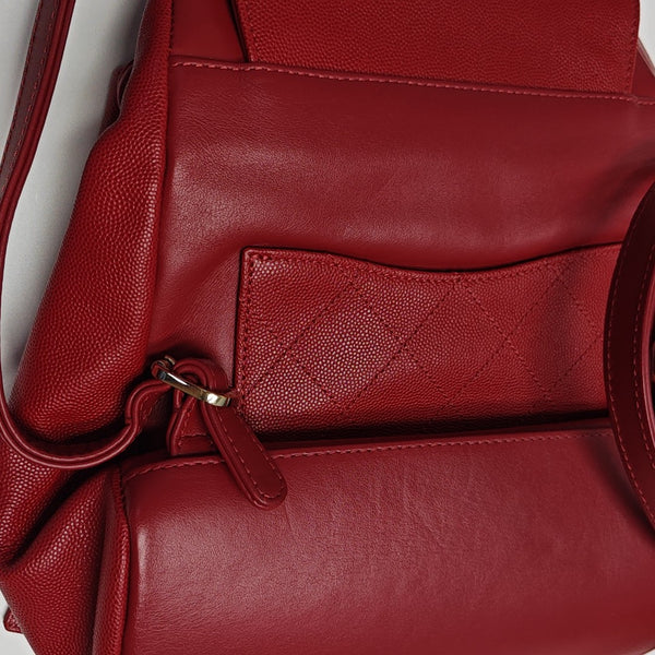 BUSINESS AFFINITY Quilted Grained Calfskin Red