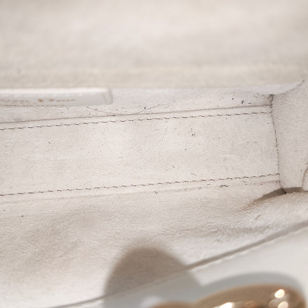 Lady D-Joy Super Mini Cannage Lambskin White