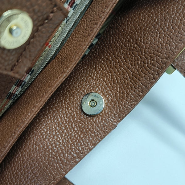 Calfskin Top Handle Bag Brown