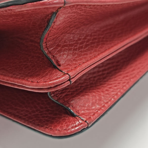 Interlocking G Small Calfskin Red