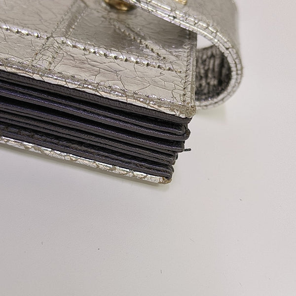 Diorama Cannage Calfskin Silver Wallet