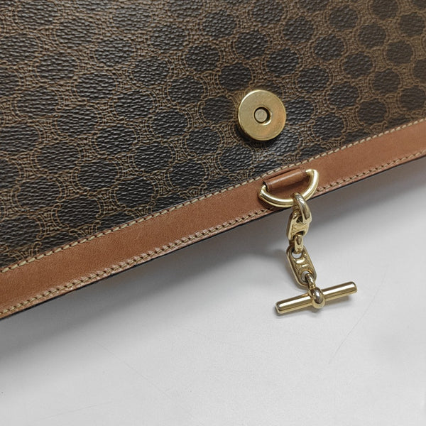 Coated Canvas Shoulder Bag Brown