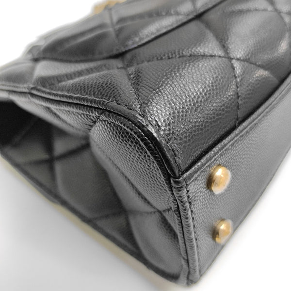 24A Quilted Grained Calfskin Black