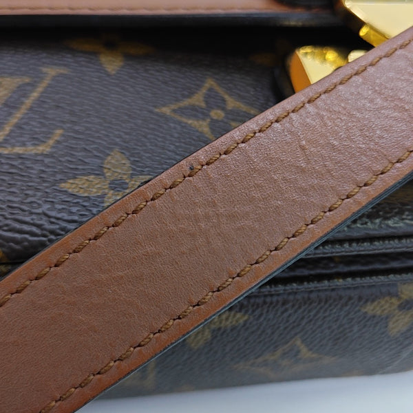 MARCEAU Monogram Coated Canvas Brown