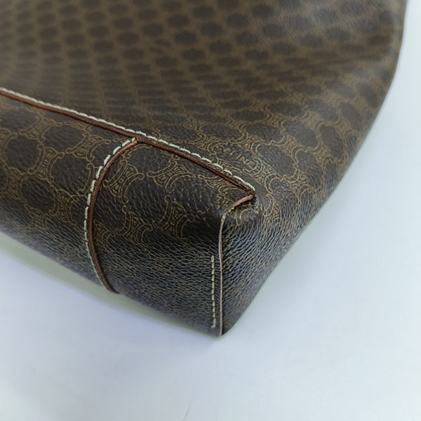 Coated Canvas Top Handle Bag Brown