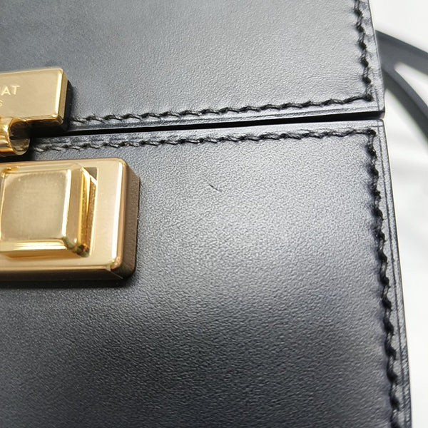 Calfskin Top Handle Bag Black