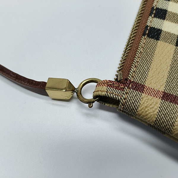 Coated Canvas Shoulder Bag Brown