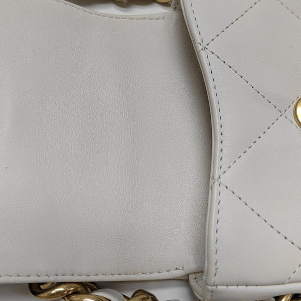 Quilted Calfskin Shoulder Bag White