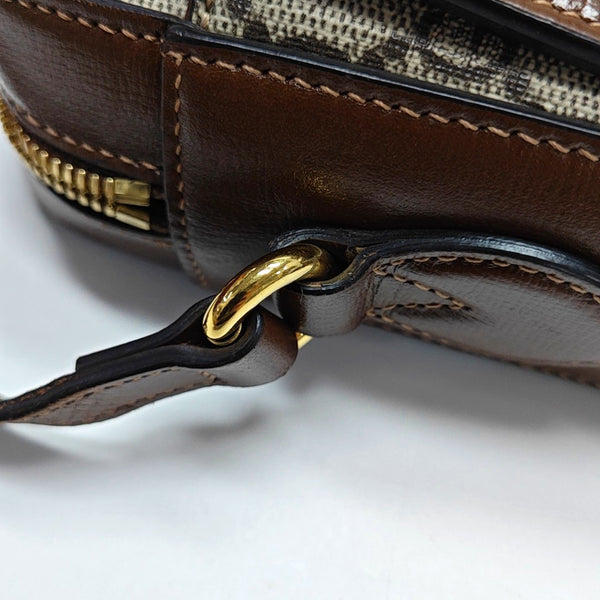 Authenticated pre-owned Horsebit 1955 Small Coated Canvas Beige - Shoulder Bag at Looply
