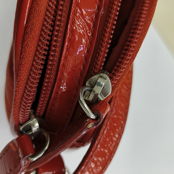 Quilted Nylon Shoulder Bag Red