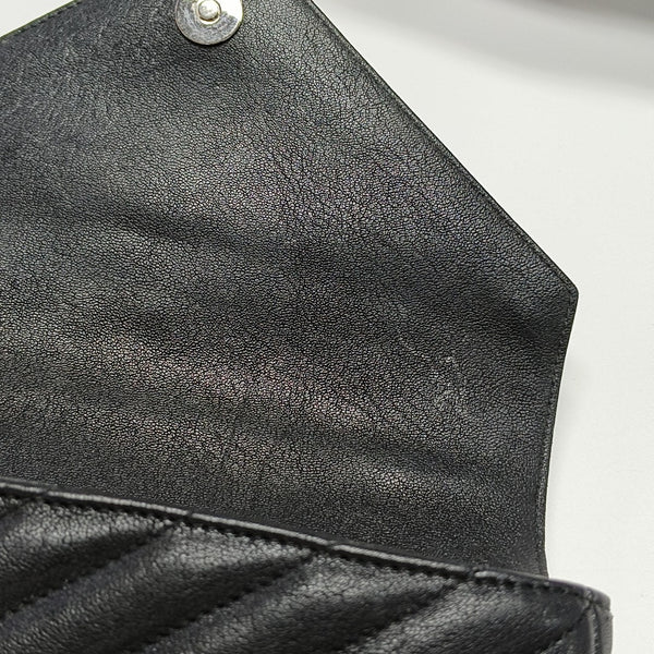 COLLEGE Medium Chevron Lambskin Black