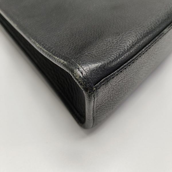 Leather Top Handle Bag Black