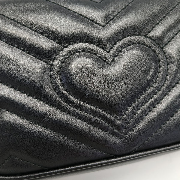 GG Marmont Mini Quilted Calfskin Black