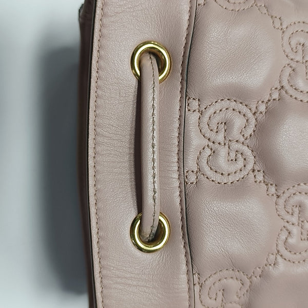 Monogram Calfskin Shoulder Bag Pink